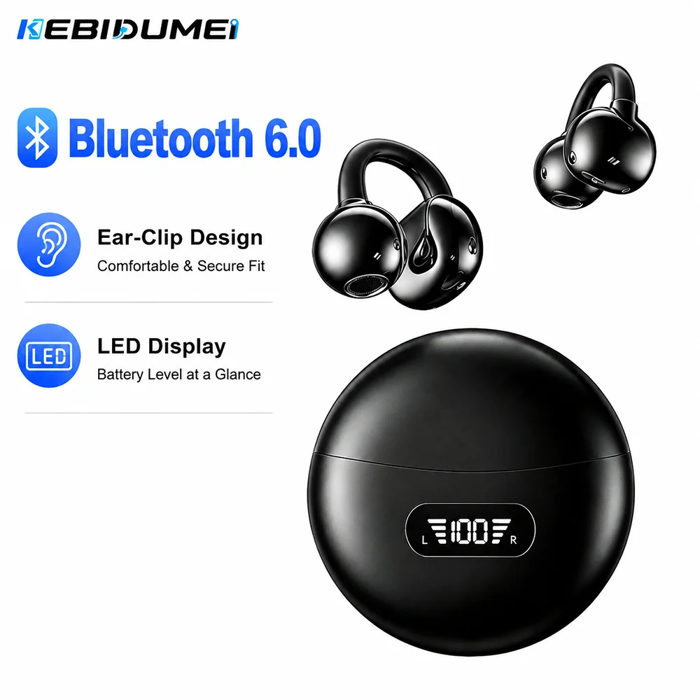 Open Ear Air Conduction Headphones - Наушники KEBIDUMEI Bluetooth 6.0 с открытым