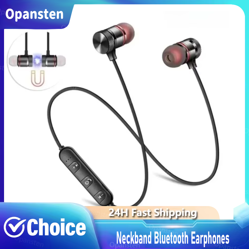 Magnetic Neckband Sports Earphones - Беспроводные Bluetooth-наушники с магнитным креплением, модель