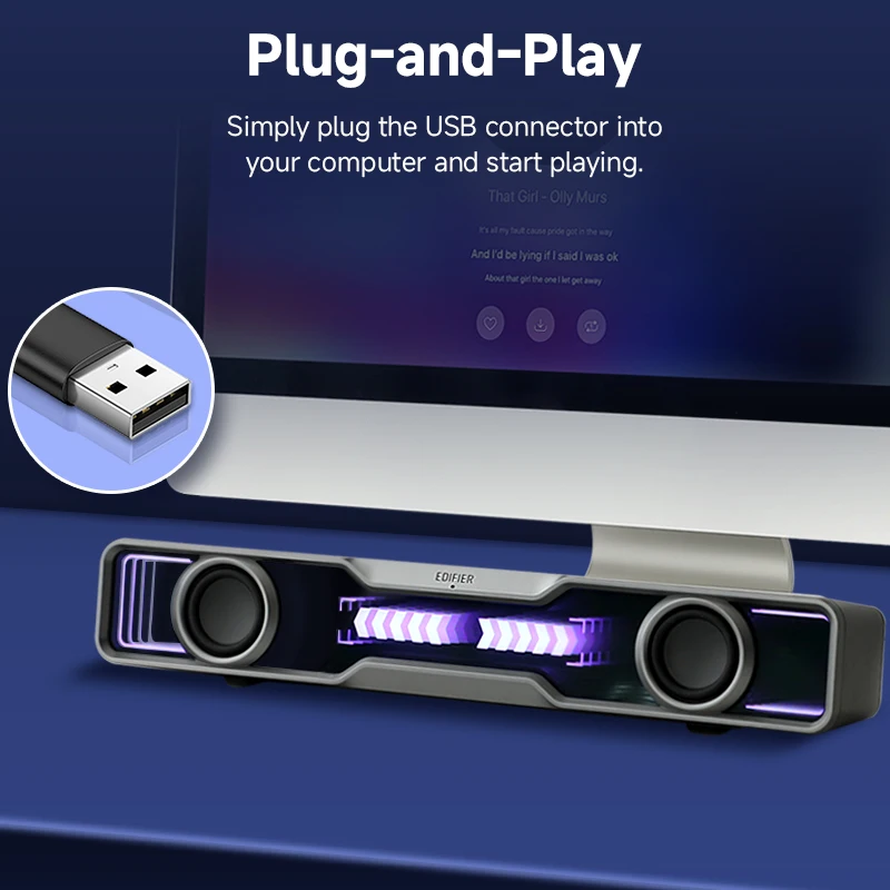 Rgb Computer Soundbar For Pc - Edifier QS30 – компактные компьютерные колонки,