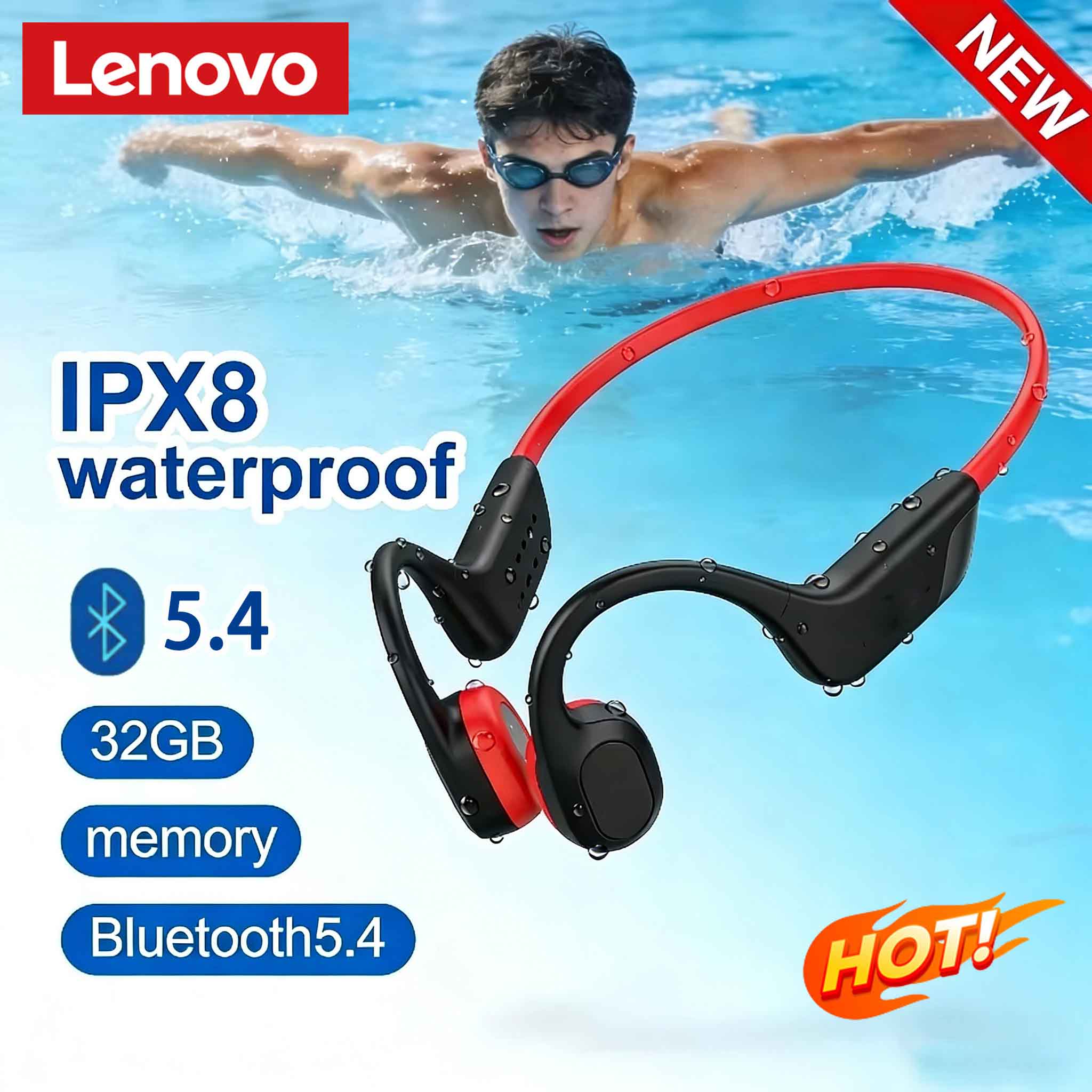 Bone Conduction Running Headphones - Беспроводные спортивные наушники Lenovo с костной