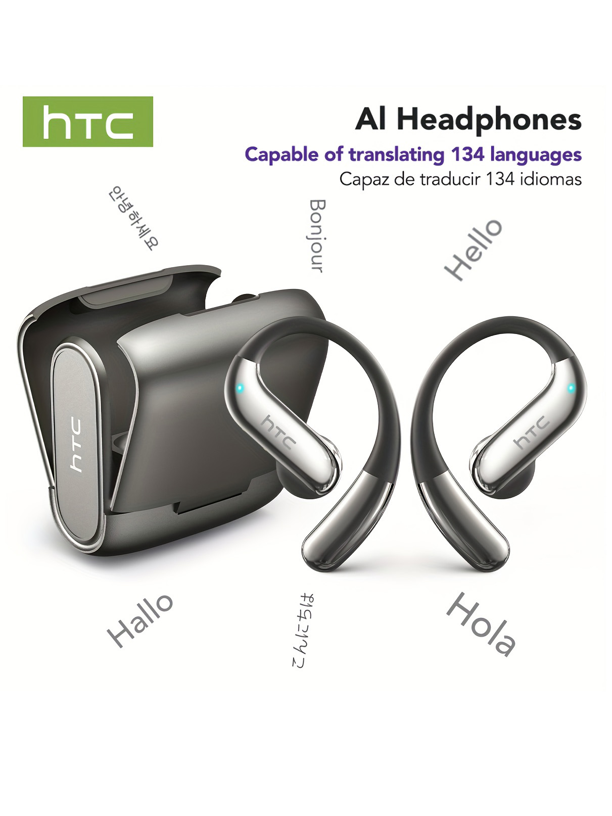 Speakers - Bluetooth-наушники с открытыми ушами HTC, 30-часовое