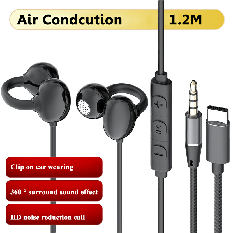 Open Ear Air Conduction Headphones - Проводные наушники открытого типа с разъемом