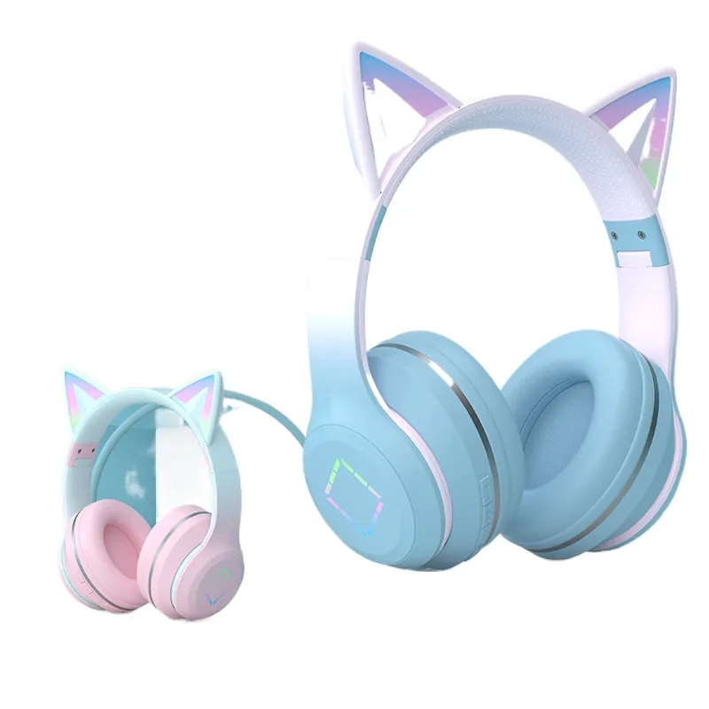 Cat Ear Bluetooth Headset Led - Беспроводные Bluetooth-наушники с кошачьими ушками, светодиодной