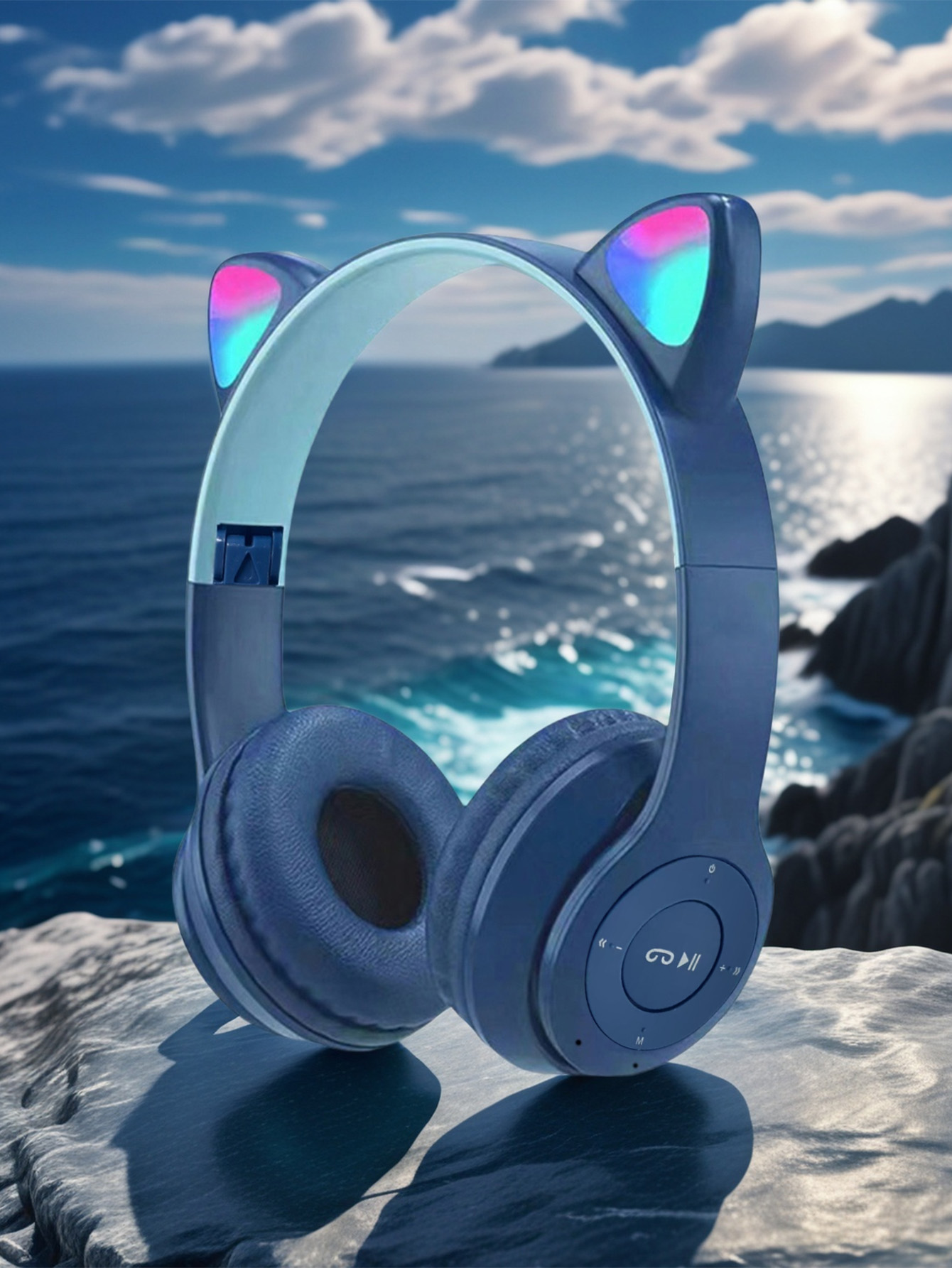 Cat Ear Bluetooth Headset Led - P47M – наушники с кошачьими ушками,