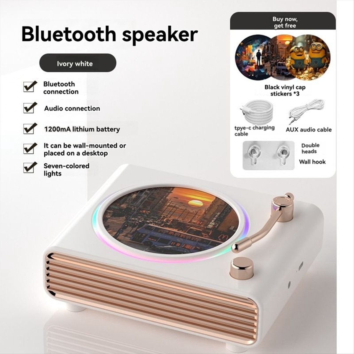 *X07A Портативный ретро-белый  – обзор и цена Speakers