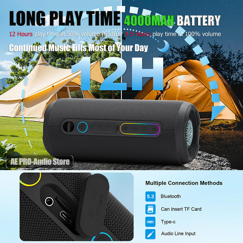 Портативная Bluetooth-колонка  – обзор и цена Portable Bluetooth Speaker Waterproof Ipx7