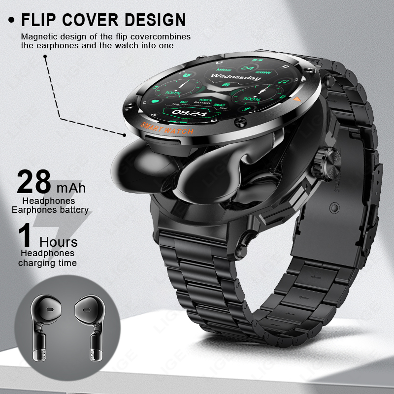 LIGE Новые умные часы 2 в 1, н – обзор и цена Tws Earbuds Bluetooth 5.3