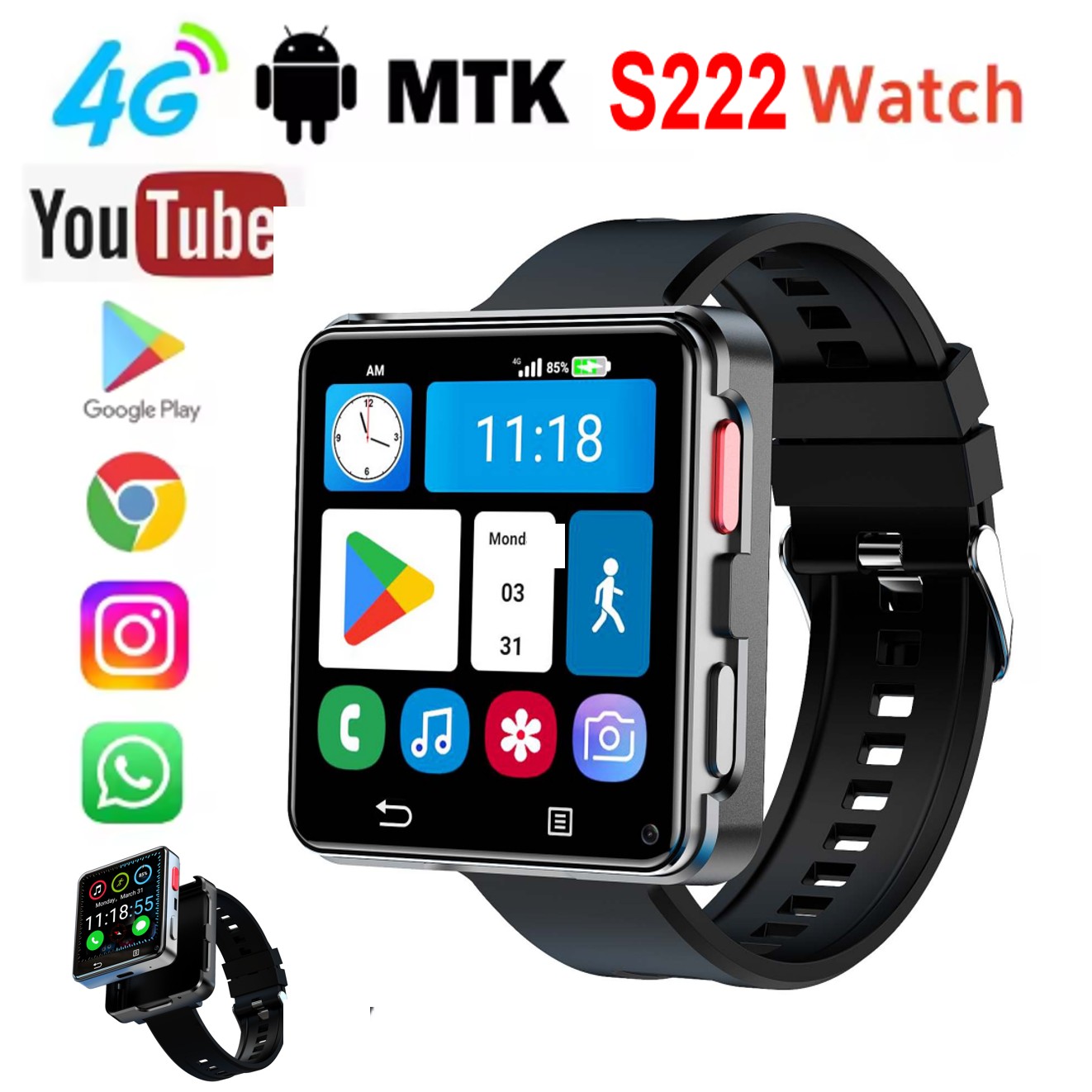 Умные часы S222 с поддержкой 4 – обзор и цена Smartwatches