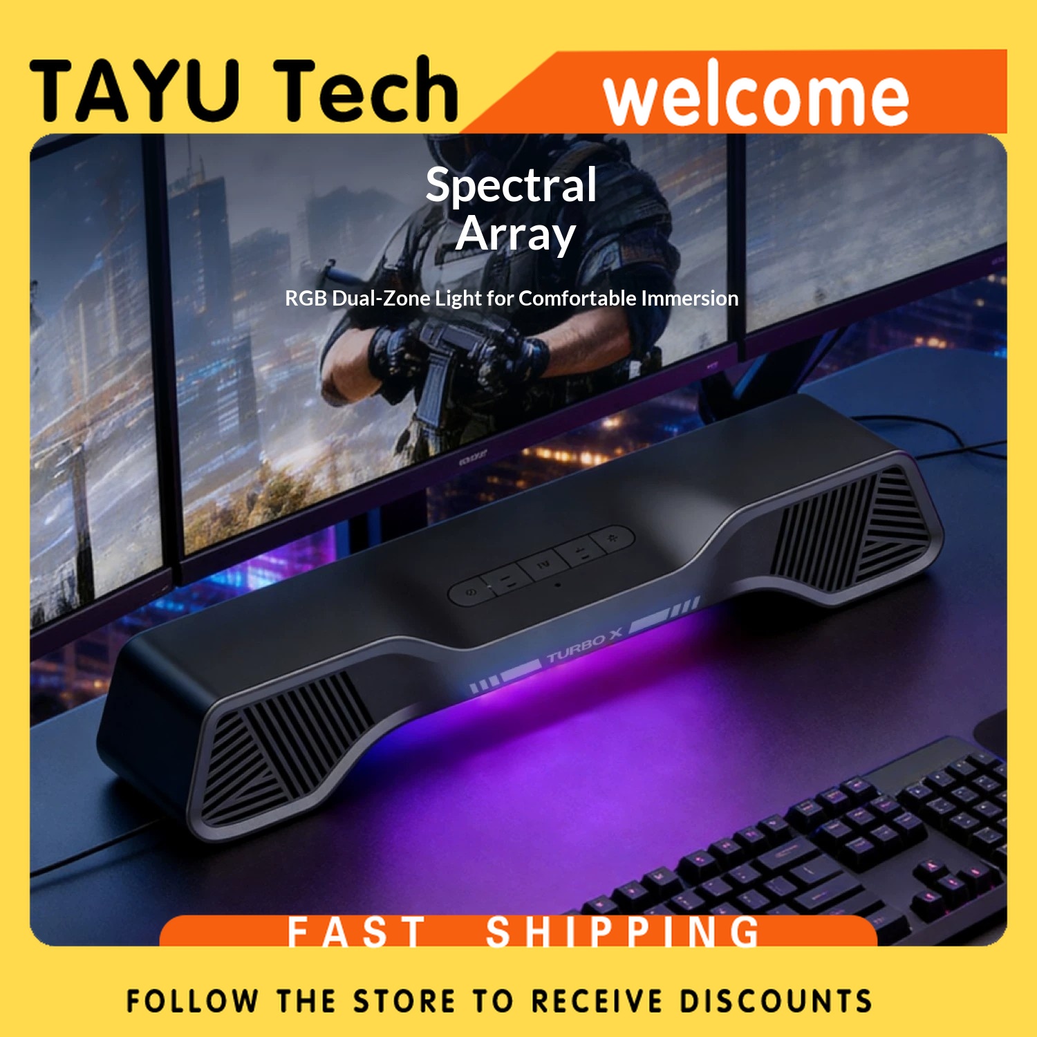 Игровая колонка Hurricane Turb – обзор и цена Rgb Computer Soundbar For Pc